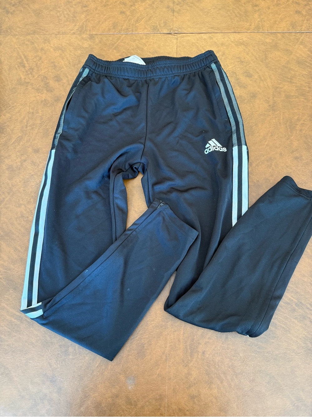 Adidas Classic black/white athletic pants, youth size 13/14